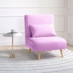 Sofá cama Brave Homcom respaldo ajustable 5 posiciones rosa 85x72x75 cm