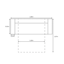 Sofá cama Capri 3 plazas clic-clac 97x186x92 cm