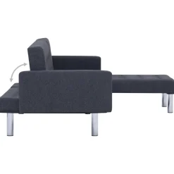 Sofá cama chaiselongue Five gris oscuro 69x218x155 cm