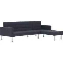 Sofá cama chaiselongue Five gris oscuro 69x218x155 cm