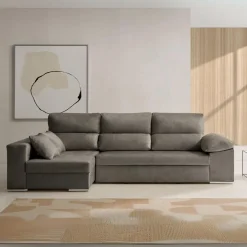 Sofá cama chaiselongue Giulia Velare 3 plazas arcón 105x264x145 cm