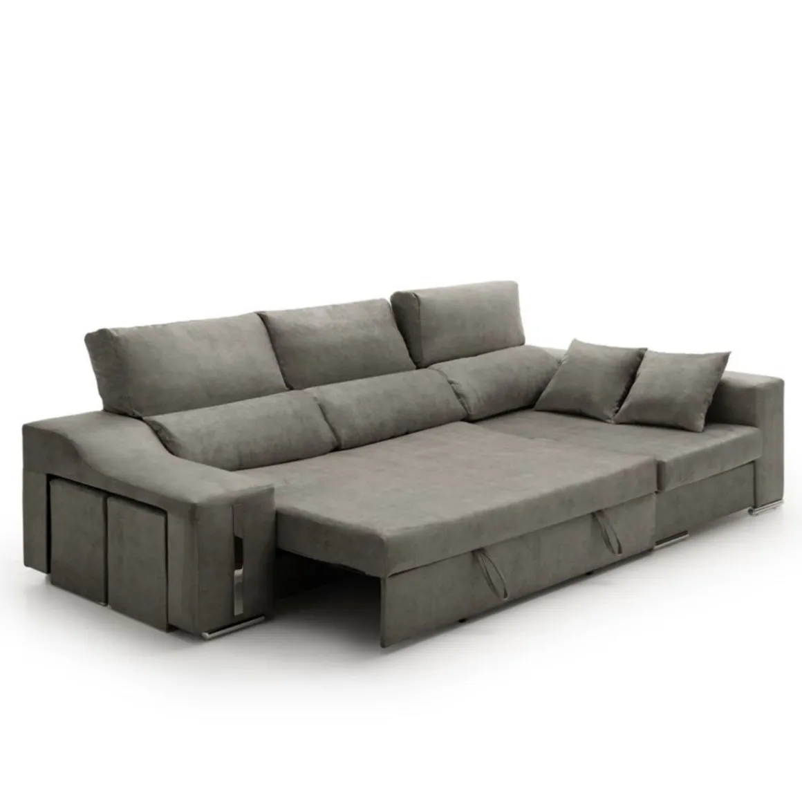 Sofá cama chaiselongue Giuliana Velare 3 plazas + 2 pufs 105x264x145 cm