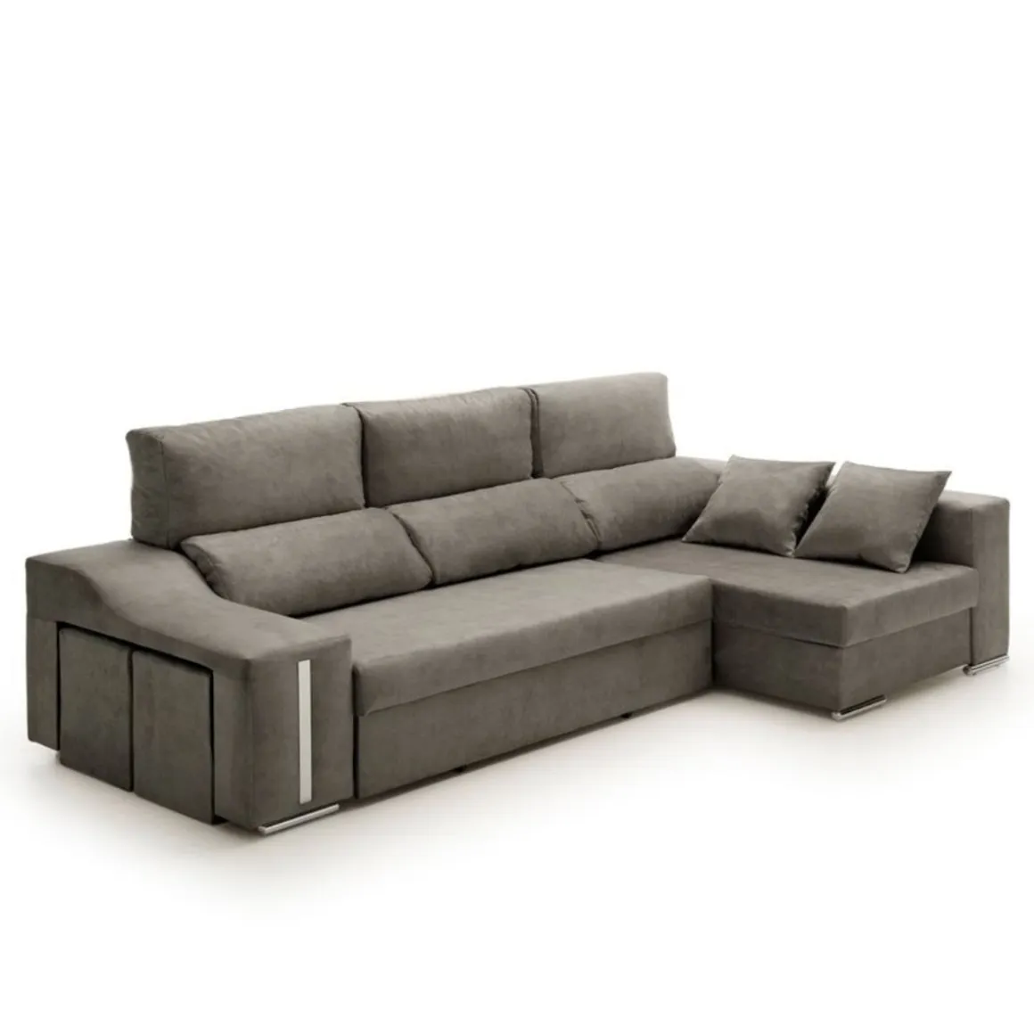 Sofá cama chaiselongue Giuliana Velare 3 plazas + 2 pufs 105x264x145 cm