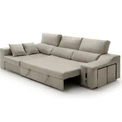 Sofá cama chaiselongue Giuliana Velare 3 plazas + 2 pufs 105x264x145 cm
