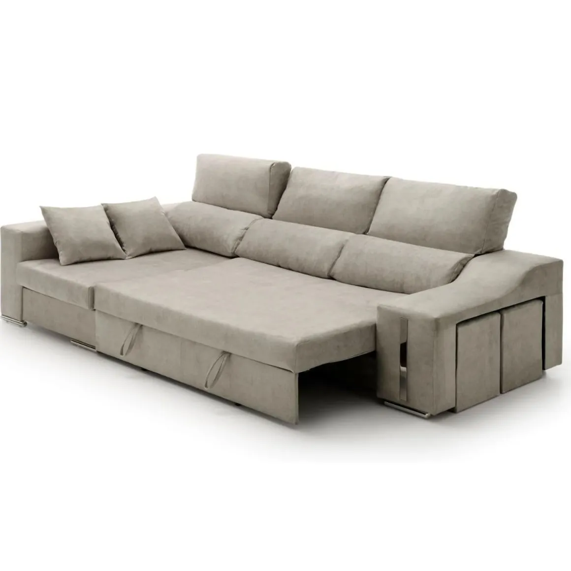 Sofá cama chaiselongue Giuliana Velare 3 plazas + 2 pufs 105x264x145 cm