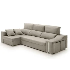 Sofá cama chaiselongue Giuliana Velare 3 plazas + 2 pufs 105x264x145 cm