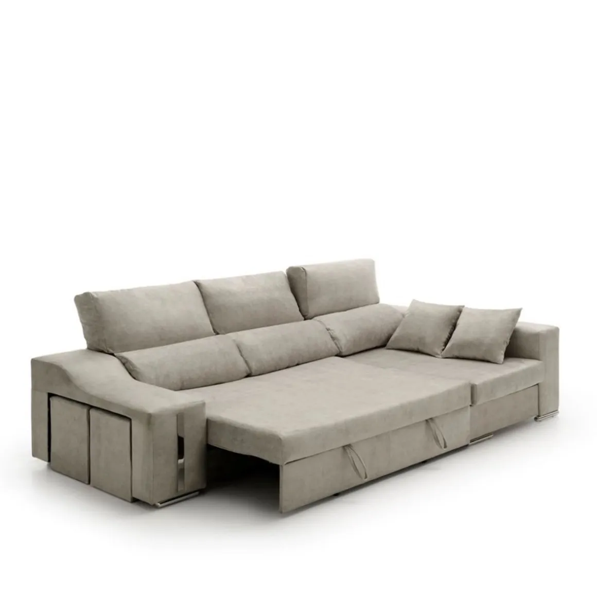 Sofá cama chaiselongue Giuliana Velare 3 plazas + 2 pufs 105x264x145 cm