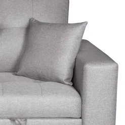 Sofá cama chaiselongue Isis esquinero con 2 cojines gris 96x230x212 cm