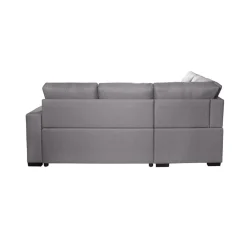 Sofá cama chaiselongue Isis esquinero con 2 cojines gris 96x230x212 cm