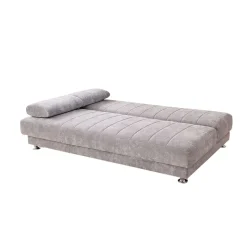 Sofá cama clic-clac Kenzo con arcón para almacenaje gris 85x190x89 cm