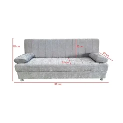 Sofá cama clic-clac Kenzo con arcón para almacenaje gris 85x190x89 cm