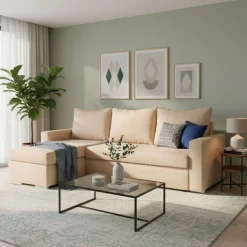 Sofá cama con chaiselongue Saint-Tropez 95x252x153 cm