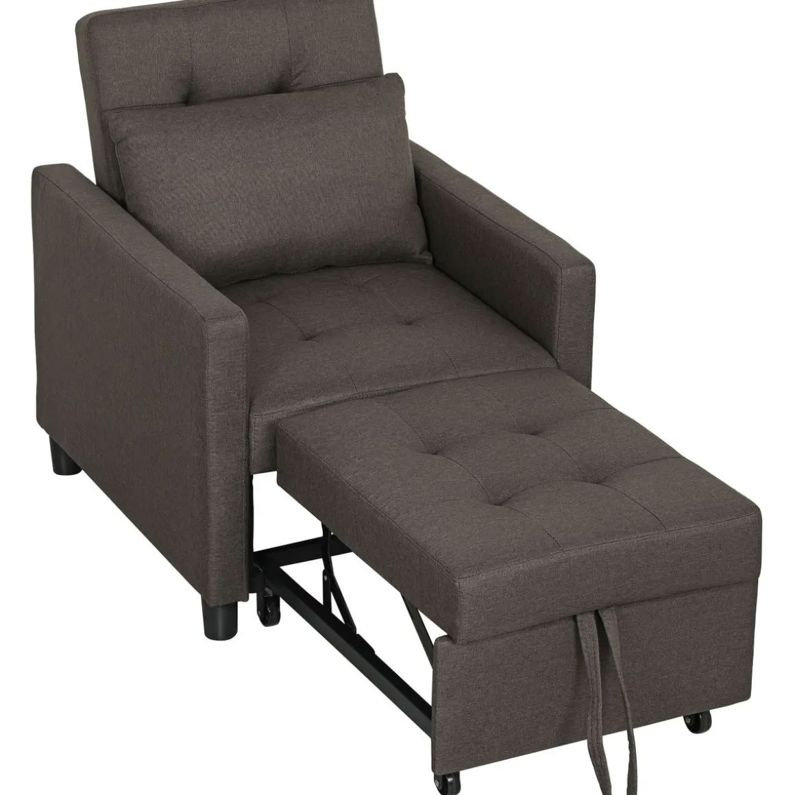 Sofá cama Einar Homcom 1 plaza 3 posiciones marrón oscuro 84x69x82,5 cm