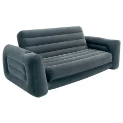 Sofá cama hinchable Intex 2 usuarios gris carbón 66x203x224 cm
