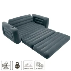 Sofá cama hinchable Intex 2 usuarios gris carbón 66x203x224 cm