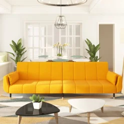 Sofá cama Hirina 2 plazas respaldo ajustable con almohadas 69x220x84,5 cm