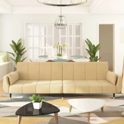 Sofá cama Hirina 2 plazas respaldo ajustable con almohadas 69x220x84,5 cm