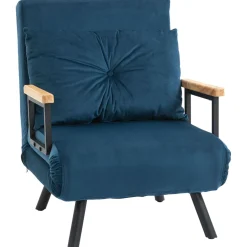 Sofá cama Júpiter Homcom individual diseño 4 en 1 azul 81x63x73 cm