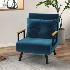 Sofá cama Júpiter Homcom individual diseño 4 en 1 azul 81x63x73 cm