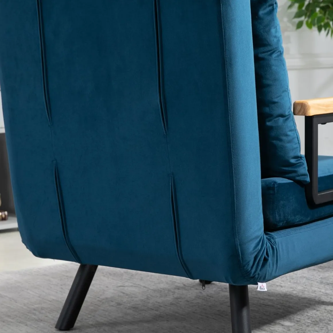 Sofá cama Júpiter Homcom individual diseño 4 en 1 azul 81x63x73 cm