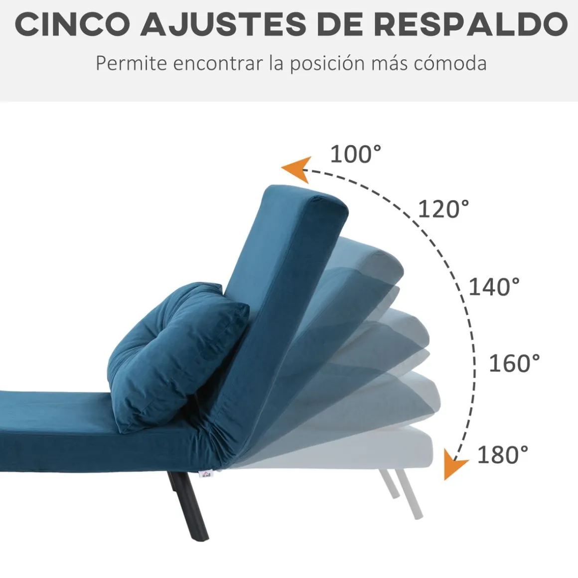 Sofá cama Júpiter Homcom individual diseño 4 en 1 azul 81x63x73 cm