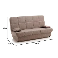 Sofá cama Julieta 3 plazas sistema clic clac 85x184x75 cm