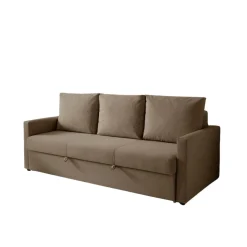 Sofá cama Julieta 3 plazas sistema clic clac marrón 85x184x75 cm