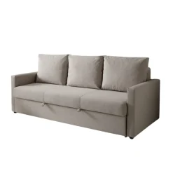 Sofá cama Julieta 3 plazas sistema clic clac marrón 85x184x75 cm