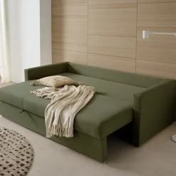 Sofá cama Julieta 3 plazas sistema clic clac marrón 85x184x75 cm