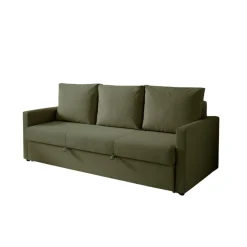 Sofá cama Julieta 3 plazas sistema clic clac marrón 85x184x75 cm