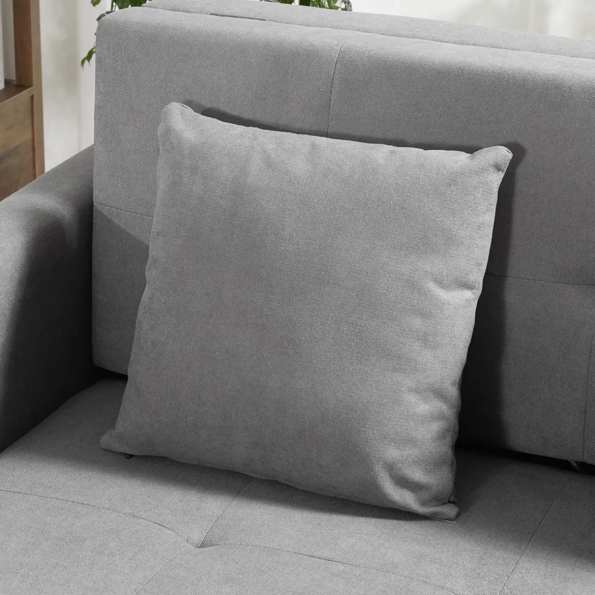 Sofá cama Lyla Homcom 2 plazas reposabrazos gris 81x152x101 cm