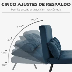 Sofá cama Mangata Homcom 3 en 1 respaldo ajustable 81x102x73 cm