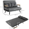 Sofá cama Mangata Homcom 3 en 1 respaldo ajustable 81x102x73 cm