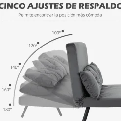 Sofá cama Mangata Homcom 3 en 1 respaldo ajustable 81x102x73 cm