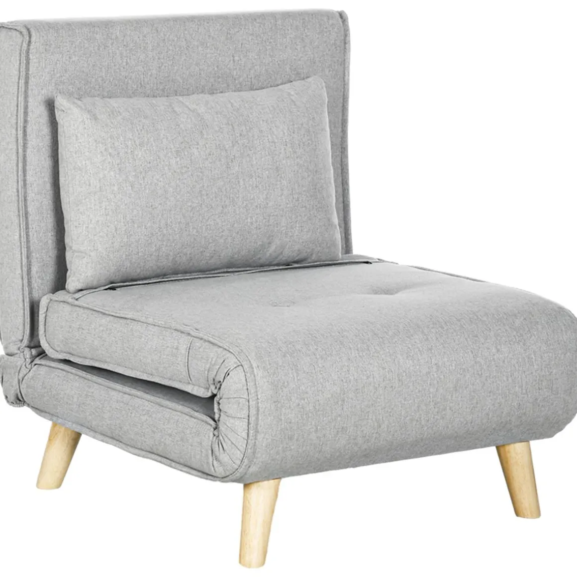 Sofá cama Martina Homcom respaldo ajustable 5 posiciones gris 79x72x78 cm