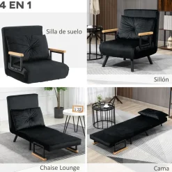 Sofá cama Prisma Homcom individual 4 en 1 81x73x63cm