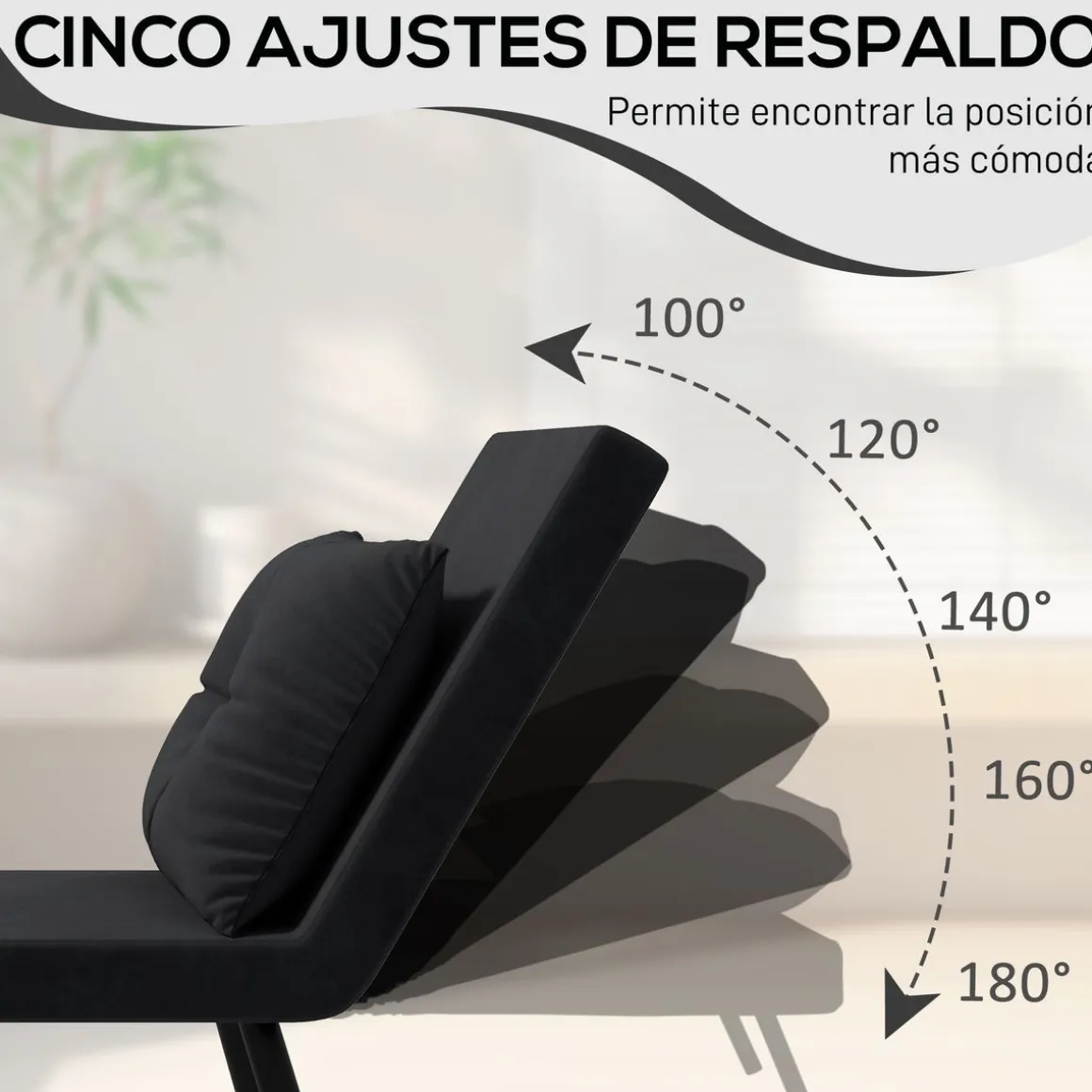 Sofá cama Prisma Homcom individual 4 en 1 81x73x63cm