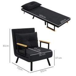 Sofá cama Prisma Homcom individual 4 en 1 81x73x63cm