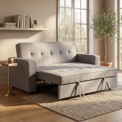 Sofá cama Rol con brazos gris 91x165x88 cm