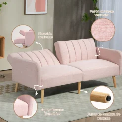 Sofá cama Zoisita Homcom 2 plazas respaldo ajustable 73x173x75 cm