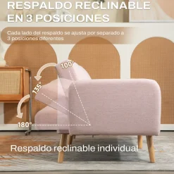 Sofá cama Zoisita Homcom 2 plazas respaldo ajustable 73x173x75 cm