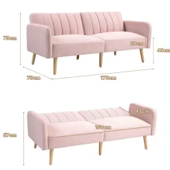 Sofá cama Zoisita Homcom 2 plazas respaldo ajustable 73x173x75 cm
