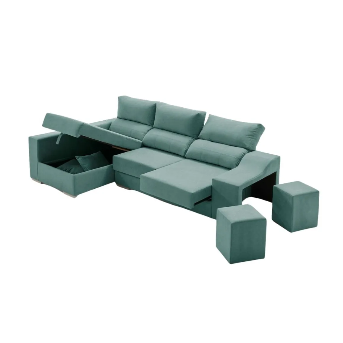 Sofá chaiselongue Amatista Plus 3 plazas reclinable y deslizante 102x265x150 cm