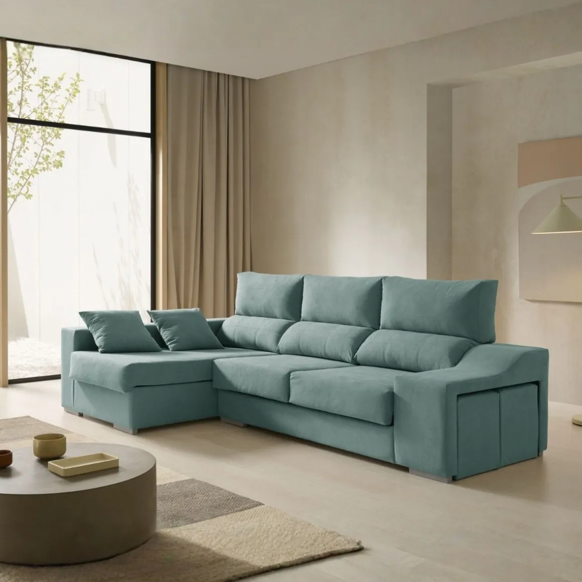 Sofá chaiselongue Amatista Plus 3 plazas reclinable y deslizante 102x265x150 cm