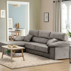 Sofá chaiselongue Beatrice Velare 3 plazas respaldos reclinables 85x260x140 cm