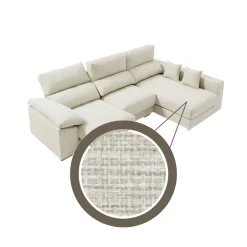 Sofá chaiselongue Calgary 3 plazas deslizante y reclinable tela sorrento 290 cm