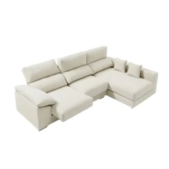 Sofá chaiselongue Calgary 3 plazas deslizante y reclinable tela sorrento 290 cm