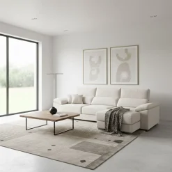 Sofá chaiselongue Calgary 3 plazas deslizante y reclinable tela sorrento 290 cm