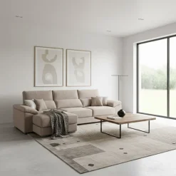 Sofá chaiselongue Calgary 3 plazas deslizante y reclinable tela sorrento 290 cm