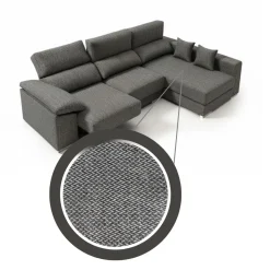 Sofá chaiselongue Calgary 3 plazas deslizante y reclinable tela Nevada 290 cm